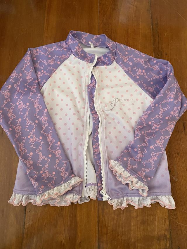 Disney เจ้าหญิง Rapunzel ชุดว่ายน้ำเด็ก+เสื้อกันแดด รูปที่ 2