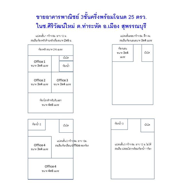 ขายอาคารพาณิชย์พร้อมโฉนดในซอยศิริวัฒน์ อ.เมือง สุพรรณบุรี 4