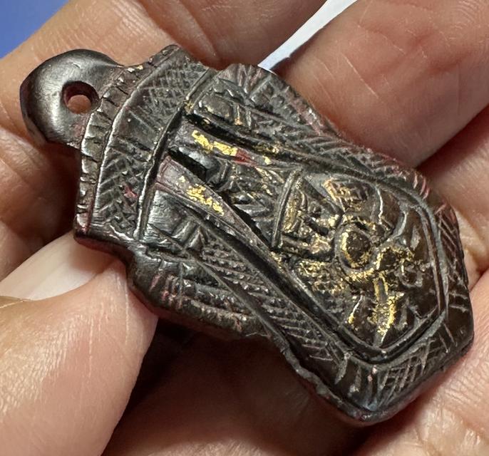 พระราหูอมจันทร์ กะลาแกะ หลังจาร ลงชาด รูปที่ 7