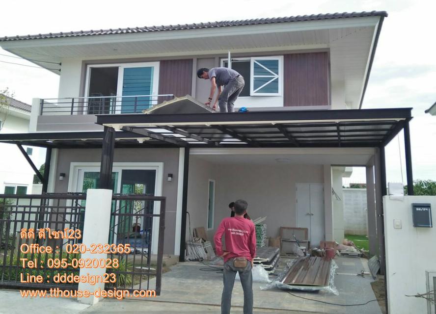 รับเหมา ต่อเติม โครงหลังคา กันสาด ห้องครัว เทพื้นปูกระเบื้อง Line dddesign23