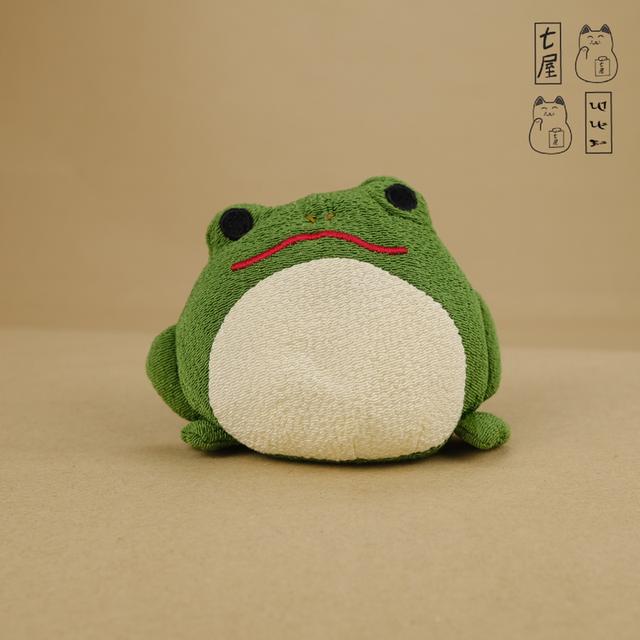 ตุ๊กตา ต้าวอ๊บ・กบเขียว・ผ้าญี่ปุ่น・จิริเมน =͟͟͞🐸⛩️ Chirimen Kaeru・Frog・Japanese Fabric ・Mascot 10 cm・Toba Aquarium ❄️✨ รูปที่ 2