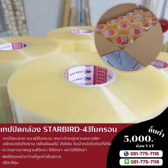 เทปปิดกล่อง เทปกาวยี่ห้อสตาเบิต Starbird เทปกาวโรงงาน43ไมครอน  2