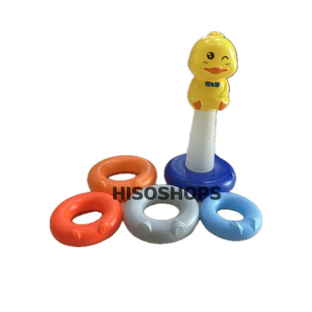 ชุดของเล่นน้องเป็ดน้อย เกมโยนห่วง เกมส์เรียงห่วงน้องเป็ดน้อย แบบ 5 ชั้น สีสันสดใส สุดน่ารัก ช่วยเสริมพัฒนาการ