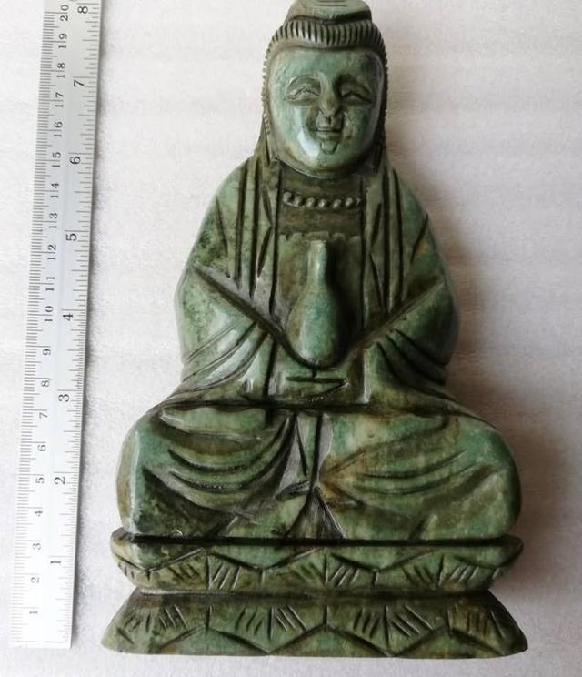 เจ้าแม่กวนอิมหยกพม่า 觀世音 กว้าง 4.3 นิ้ว หนา 1.5 นิ้ว สูง 7.2 นิ้ว รูปที่ 10