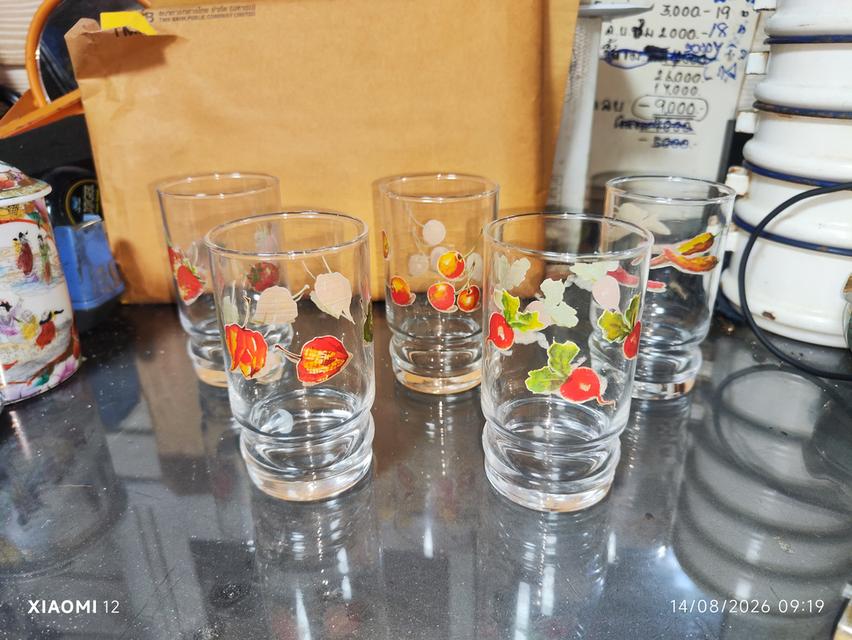 แก้วน้ำ Made in Spain ยี่ห้อArcadia ผลิตยุค 1970-1980