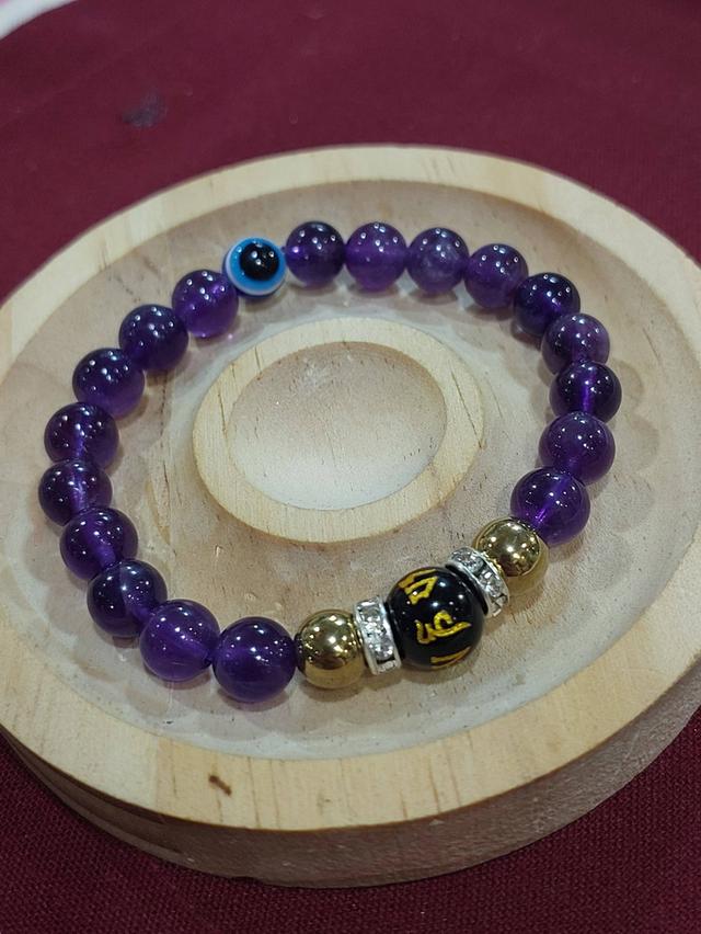 สร้อยข้อมือ Amethysts stone 8 mm คละแบบ ยาว 18 cm รูปที่ 4