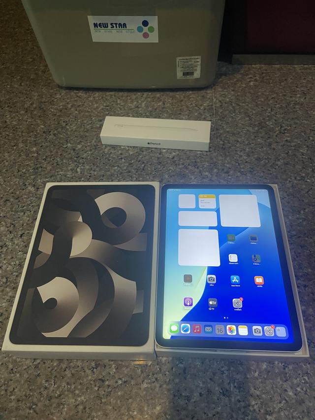 ขายiPadAir5 M1 สีหายากStar Light 256กิ๊กสูนTrueมีกล่องไร้รอยตกใช้งานดีถูกๆ