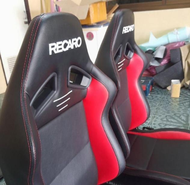 เบาะซิ่งRECARO SR7 หนังดำแซมปีกแดง งานไทย เกรดA 3