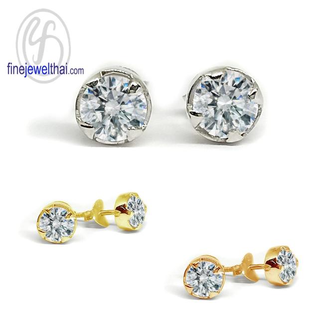 FineJewelThai.com ต่างหูเพชรพรีเมี่ยม เงินแท้925 E1038cz00 รูปที่ 2