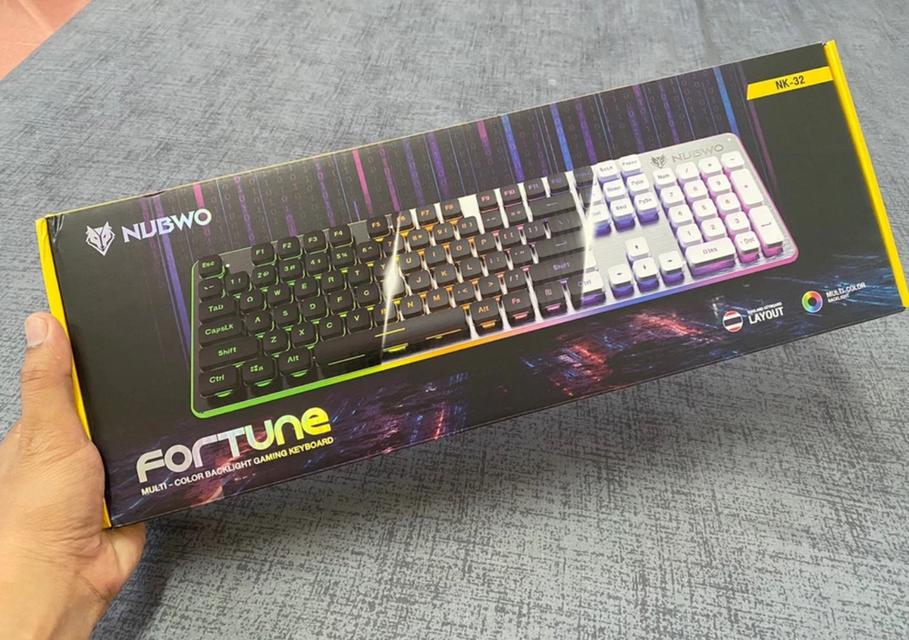Nubwo Keyboard คีย์บอร์ดเกมมิ่ง ไฟรุ้ง7สี