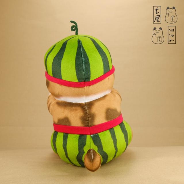 ตุ๊กตา บีบี๋・โมฟุซัน・แมวเหมียว・แตงโม・/•᷅‎‎•᷄\੭ 🇯🇵 Engmofusand Fruit Nyan BIG Plush - Watermelon・Standard 27 cm・Fruit Series ❄️✨ รูปที่ 4