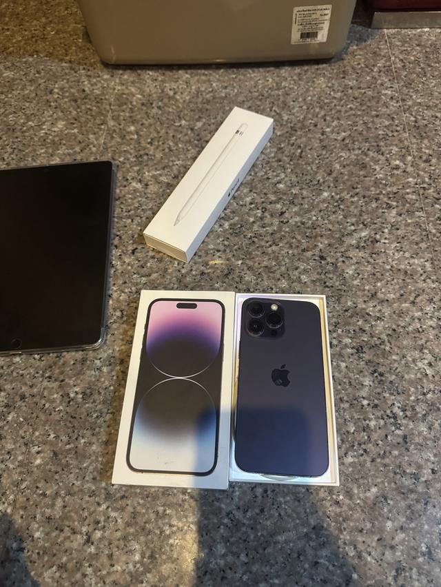 ขายๆๆๆถูกๆๆไอโฟน14ProMaxสีใหม่Purple256กิ๊กยกกล่องอีมี่ตรงสูนTrueใช้งานปกติหมดทุกๆฟังชั่นเครื่องรีสโตได้ตลอดไม่มีติดไอคราว   สภาพ: 99.99% สวยๆๆคับไร้ร 2