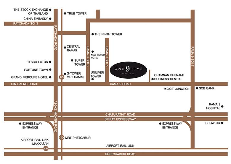 Condo One9Five Asoke-Rama 9 (โควต้าต่างชาติ-ไทย) ขนาด 69.5 ตารางเมตร 2 ห้องนอน 2 ห้องน้ำ ชั้น27 ตึกB ขายถูกกว่าโครงการ 9