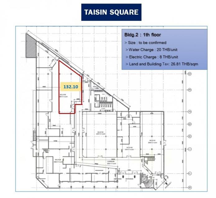 รูป ให้เช่าพื้นที่ร้านค้าโชว์รูม ขนาด 132 ตร.ม. อาคารไทยซินสแควร์ taisin square โครงการติดกับ BTS พระโขนง มีที่จอดรถส่วนกลาง 2