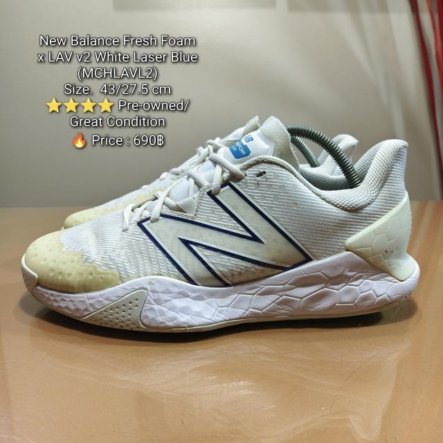 New Balance Fresh Foam x LAV v2 White Laser Blue(MCHLAVL2)Size.  43/27.5 cm⭐⭐⭐⭐ Pre-owned/ Great Condition🔥 Price : 690฿