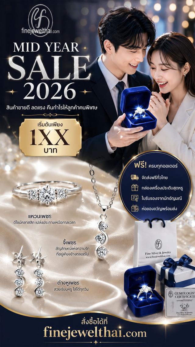 Finejewelthai จี้เพชร เพชรสังเคราะห์ เงินแท้925 P1009cz