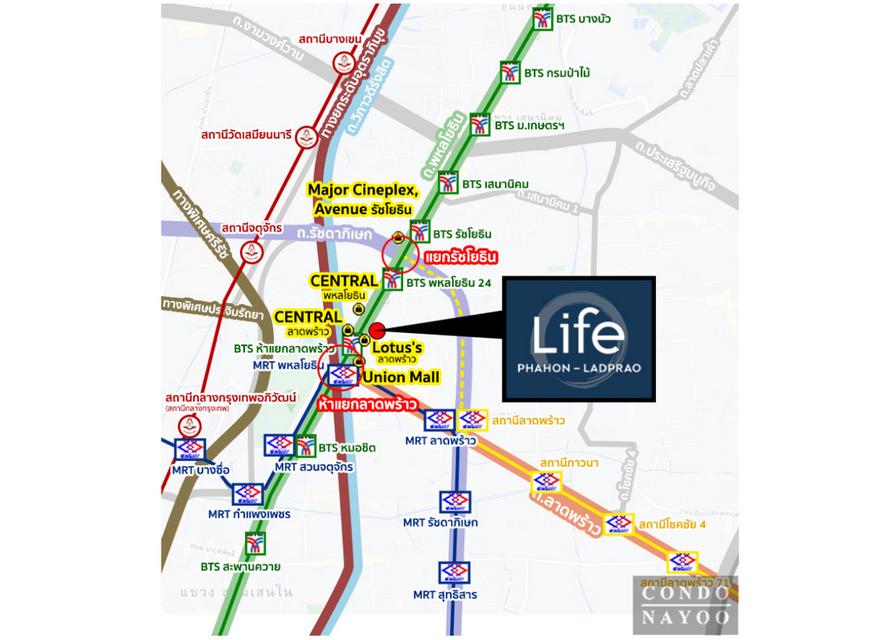 Condo Life Phahon-Ladprao เยื้องเซ็นทรัล ลาดพร้าว 35.55 ตารางเมตร 1 ห้องนอน วิวสวน ตกแต่งครบ 11