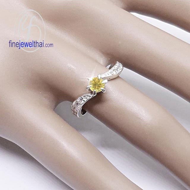Finejewelthai แหวนบุษราคัม พลอยแท้ พร้อมใบรับรอง R1211yl