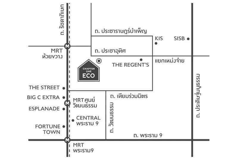 เช่าคอนโดแถวห้วยขวาง เหม่งจ๋าย คอนโด Chapter one eco ratchada-huikwang 14