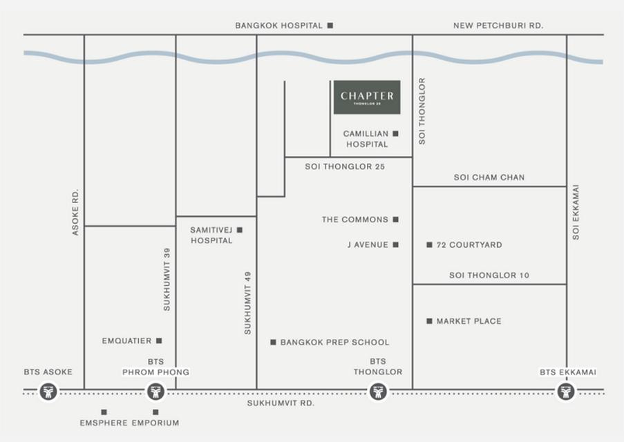 Condo Chapter Thonglor 25 ใกล้ BTS ทองหล่อ (มีหลายห้อง) 35 ตารางเมตร 1 ห้องนอน ตึกB ตกแต่งครบ 12