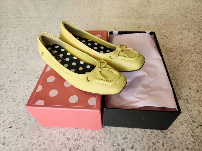 ส่งต่อรองเท้า La Bella Polka dots สีเหลือง ไซส์ 38  4