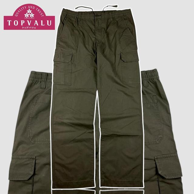 กางเกง Cargo Top Valu สีเขียว-ขี้ม้า 34"-37"