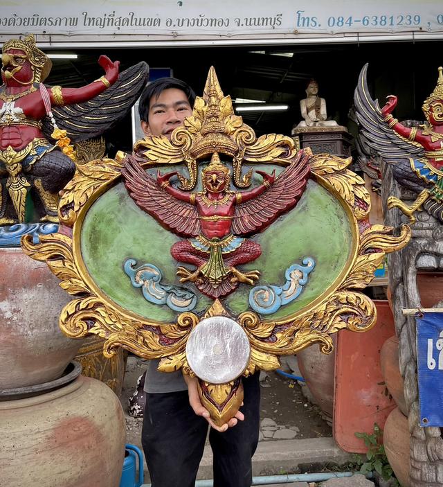 ซุ้มพญาครุฑ ซุ้มครุฑเก่า ขนาด100ซม พญาครุฑแขวนผนัง 5