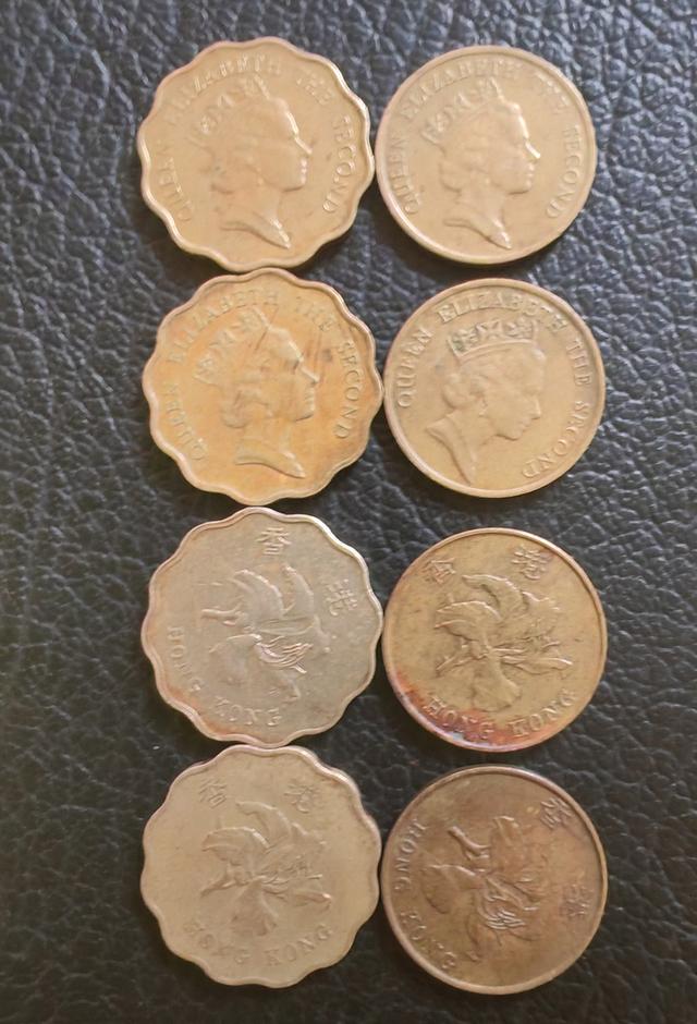 เหรียญ​ฮ่องกง​ปี1988, 1990,1994,1995​ปีละ2เหรียญ, 20,10​ เซนต์​