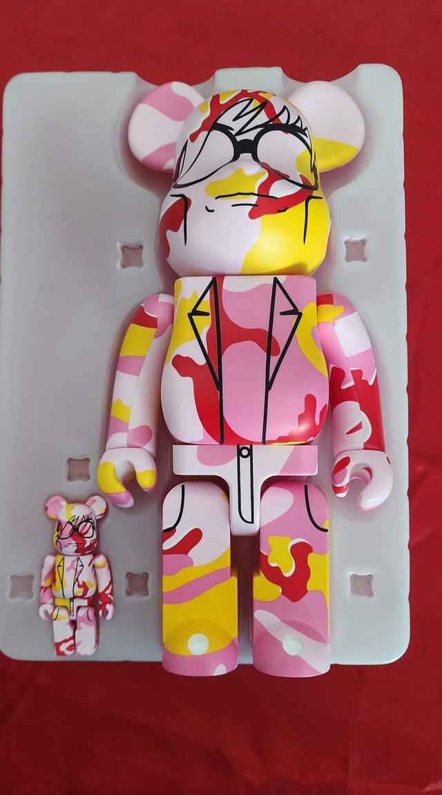 Bearbrick X Andy Warhol Camo Pink 3