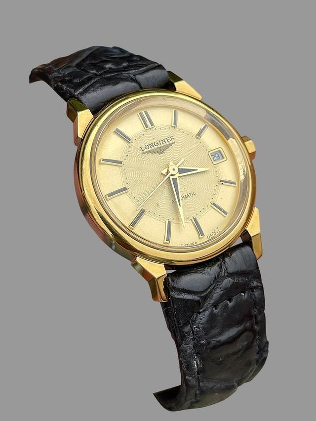 นาฬิกาข้อมือLongines Automatic หน้าปัดลายใยแมงมุม สีทอง