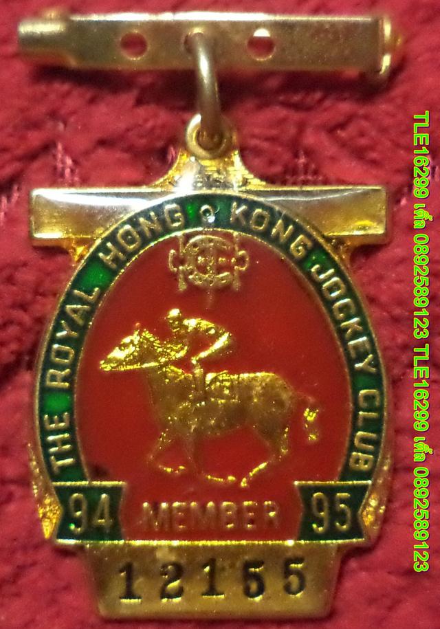 ENX00459 เข็มกลัด The Royal Hong Kong Jocker Club 1994-1995 Member 12155 เนื้อกะไหล่ทองลงยาเคลือบ พร้อมส่งems 2