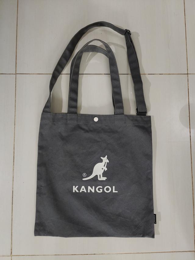 KANGOL Canvas Bag มือสอง สภาพสวย สีเทาแมตช์ง่าย