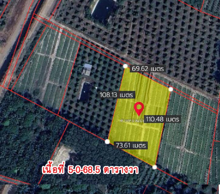 ( ด่วน )ขายที่ดิน อ.แกลง ระยอง ยกแปลง เนื้อที่ 5 ไร่ - 68.5 ตารางวา 1