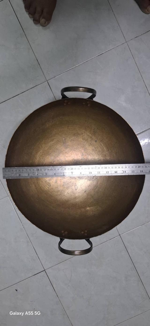 กระทะทองเหลือง ตราไก่เหยียบลูกโลก รูปที่ 4
