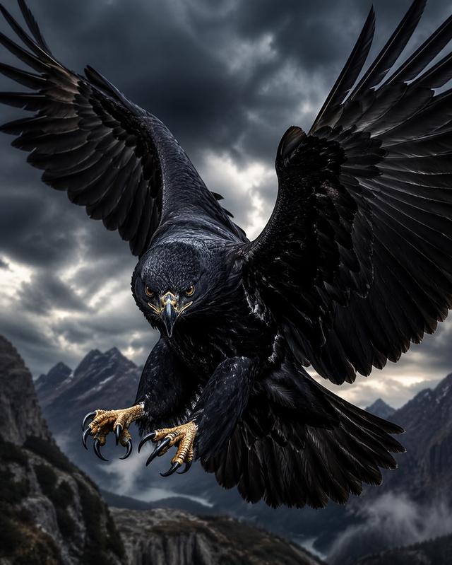 Eagle a Black white .