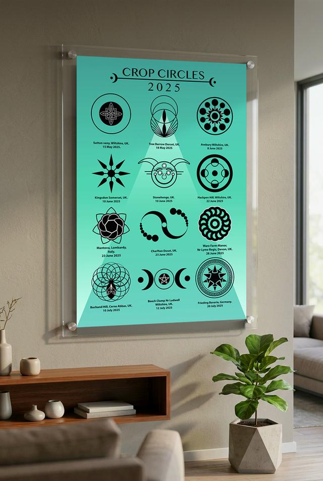 2025 Crop Circles Poster รวมภาพครอปเซอร์เคิ่ลในปี 2025 มี 12 แบบ พร้อมข้อมูลสถานที่พบลวดลาย รูปย่อยที่ 3