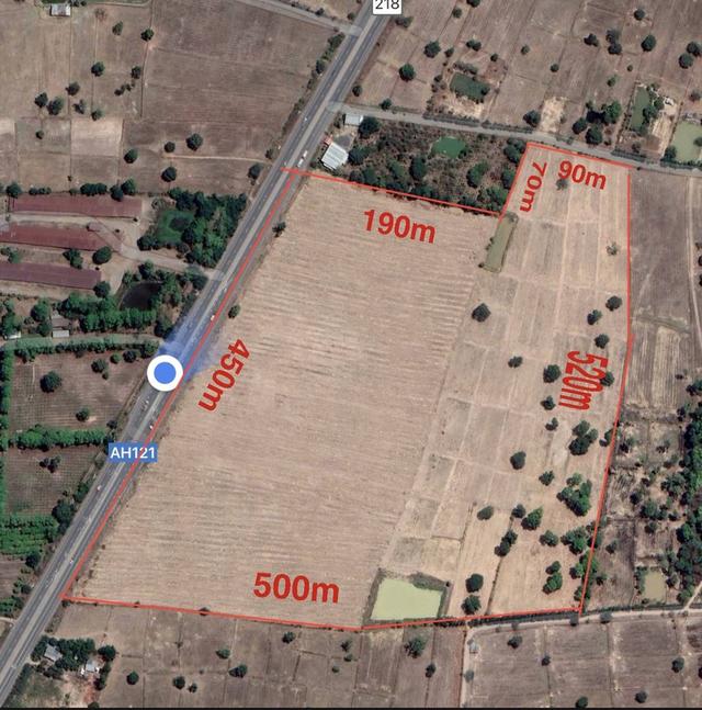 ขายด่วน ที่ดินผืนใหญ่ ติดถนนใหญ่ ทำเลดีมาก อ.เมือง บุรีรัมย์ พื้นที่ 110 ไร่ ราคาไร่ละ 2.2 ลบ. เจรจาได้ 3