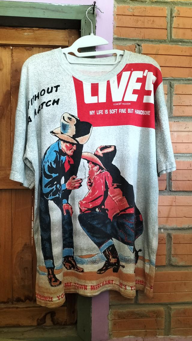Vintage 90s Levi's Strauss Over print Saddle Man Cowboy RARE