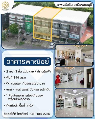 ขายอาคารพาณิชย์ 1 คูหา 2 ชั้น ใจกลางเมืองสระบุรี ขนาด 20 ตร.ว. อ.เมือง จ.สระบุรี