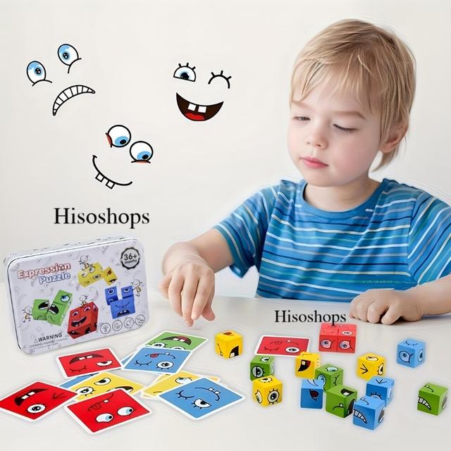 FACE CHANG RUBIK'S CUBE เกมส์ลูกเต๋าเปลี่ยนใบหน้า เกมลูกเต๋าเปลี่ยนอารมณ์ เกมกระดาน ฝึกความไวและความจำ แบบกล่องเหล็ก ของเล่นฝึกสมอง