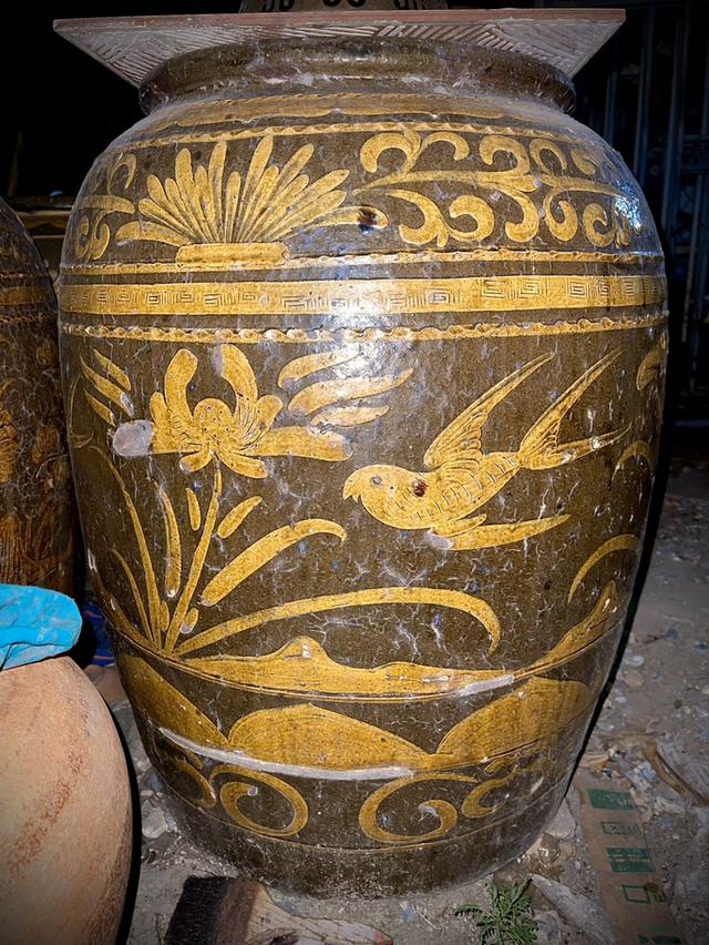 โอ่งเซี่ยงไฮ้ ลายนกหงส์หยก โอ่งลายนก โอ่งจีนโบราณ