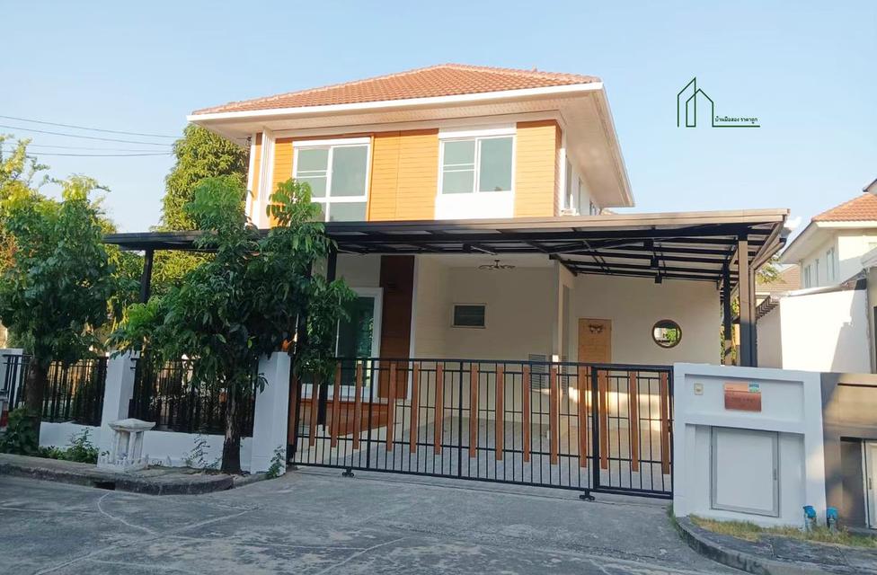 บ้านเดี่ยวหลังมุม หมู่บ้านเพอร์เฟค พาร์ค สุวรรณภูมิ เฟส 2 ถนนร่มเกล้า ฟรีโอน