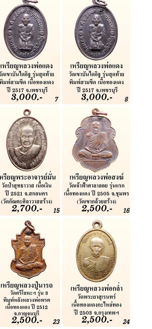 เหรียญรุ่นแรก หลวงพ่อสงฆ์ วัดเจ้าฟ้าศาลาลอย พิมพ์เข่าขีด ปี2505 จ.ชุมพร (วัดเขากล้วยสร้าง) 3