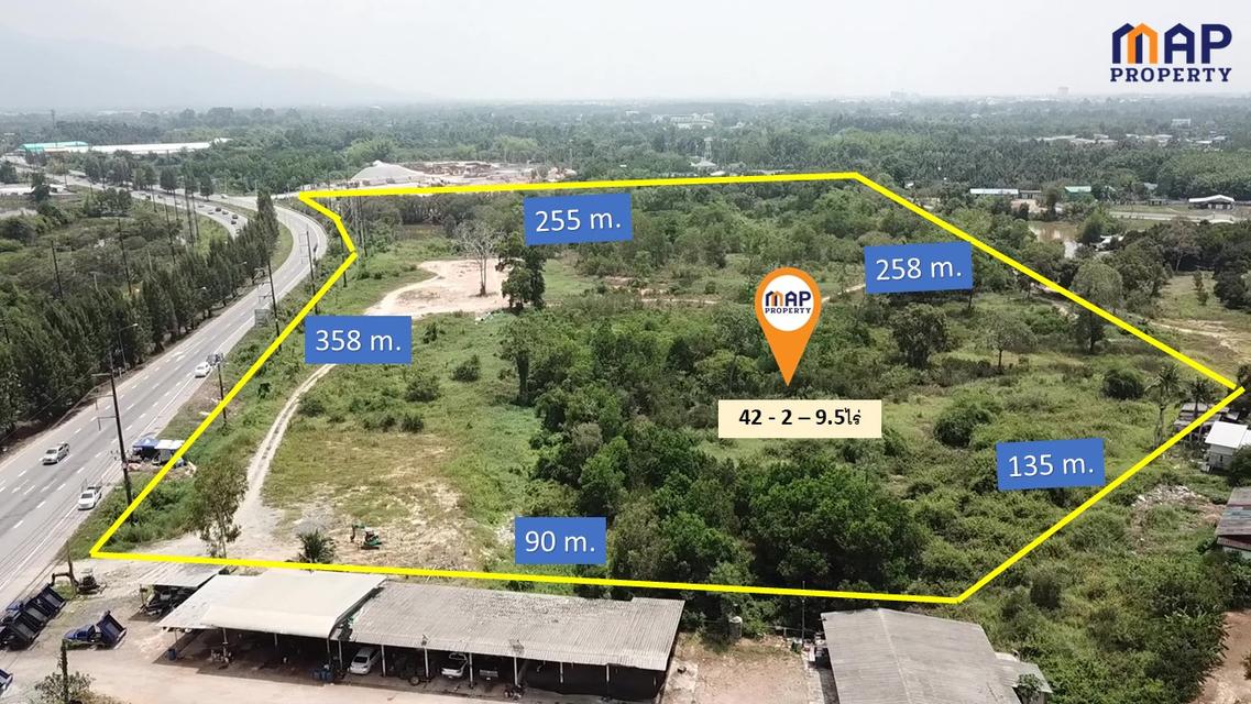 ขายที่ดิน ริมถนนสุขุมวิท 42 ไร่ หน้ากว้าง 358 เมตร