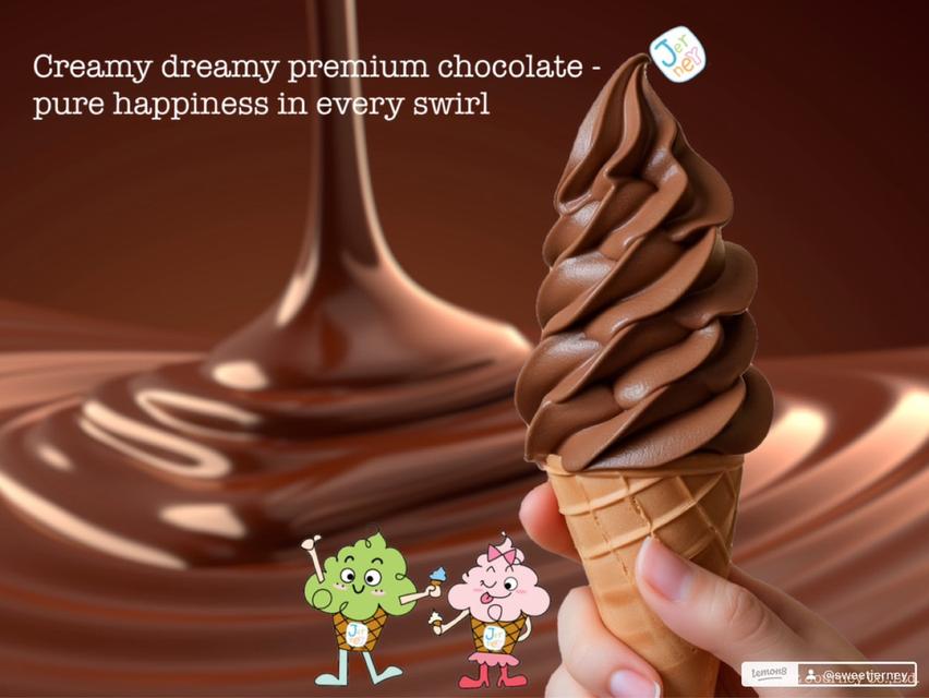 Jerney ผงไอศกรีมซอฟเสิร์ฟ รสช็อกโกแลตพรีเมียม อร่อยเข้ม เต็มรสโกโก้แท้