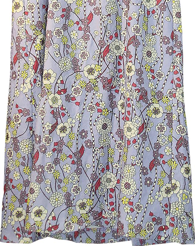 เดรส A-Line ลายดอกไม้สีม่วงพาสเทล Pastel Purple Floral A-Line Dress@SP046 7