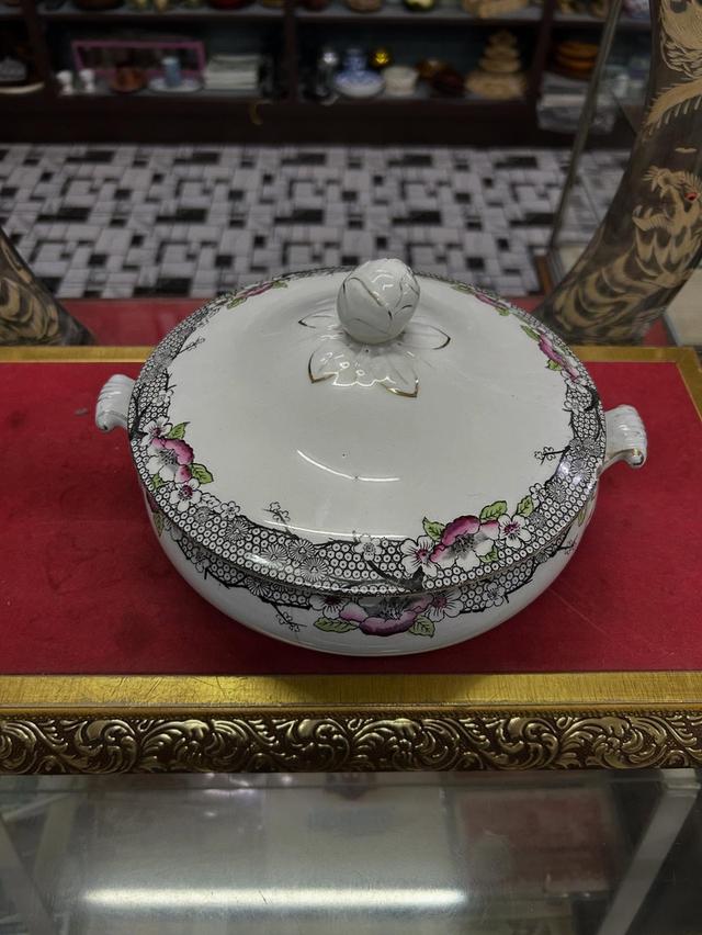 โถกระเบื้องเก่า งาน made in England งานเก่า ( ตำหนิตามภาพ) 9