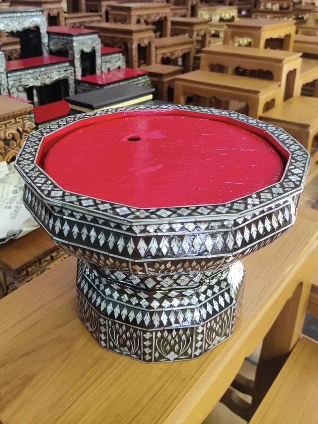 พานโตกมุก 9นิ้ว ตะลุ่มมุก ขันโตกมุก ขนาด9นิ้ว ลายกนกไทย ศิลปะล้านนา