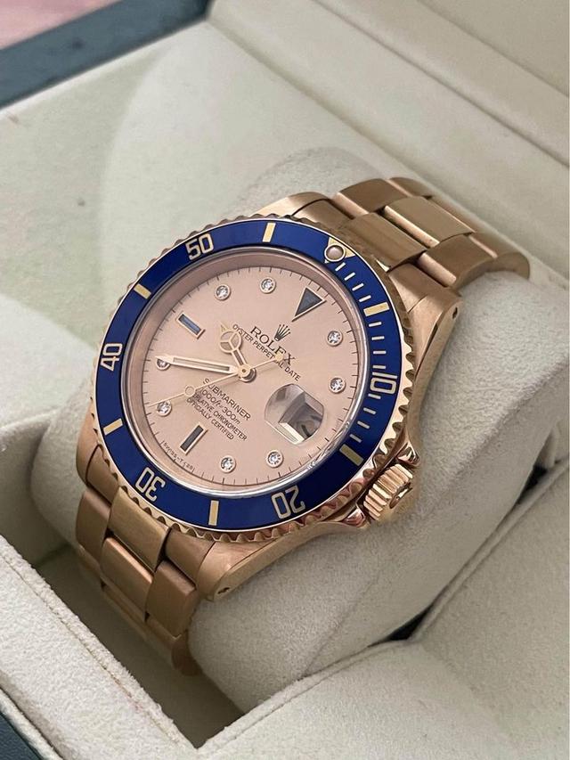 Rolex Submariner Yellow Gold ขอบฟิลม์ Serti Dial 4