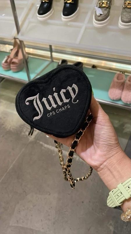 JUICY COUTURE X CPS CHAPS BLING VELOUR HEART BELT BAG 3